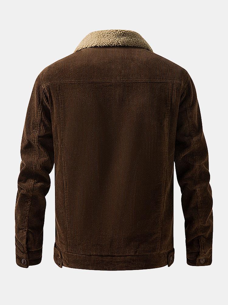 Teddy Voering Katoen Corduroy Jas
