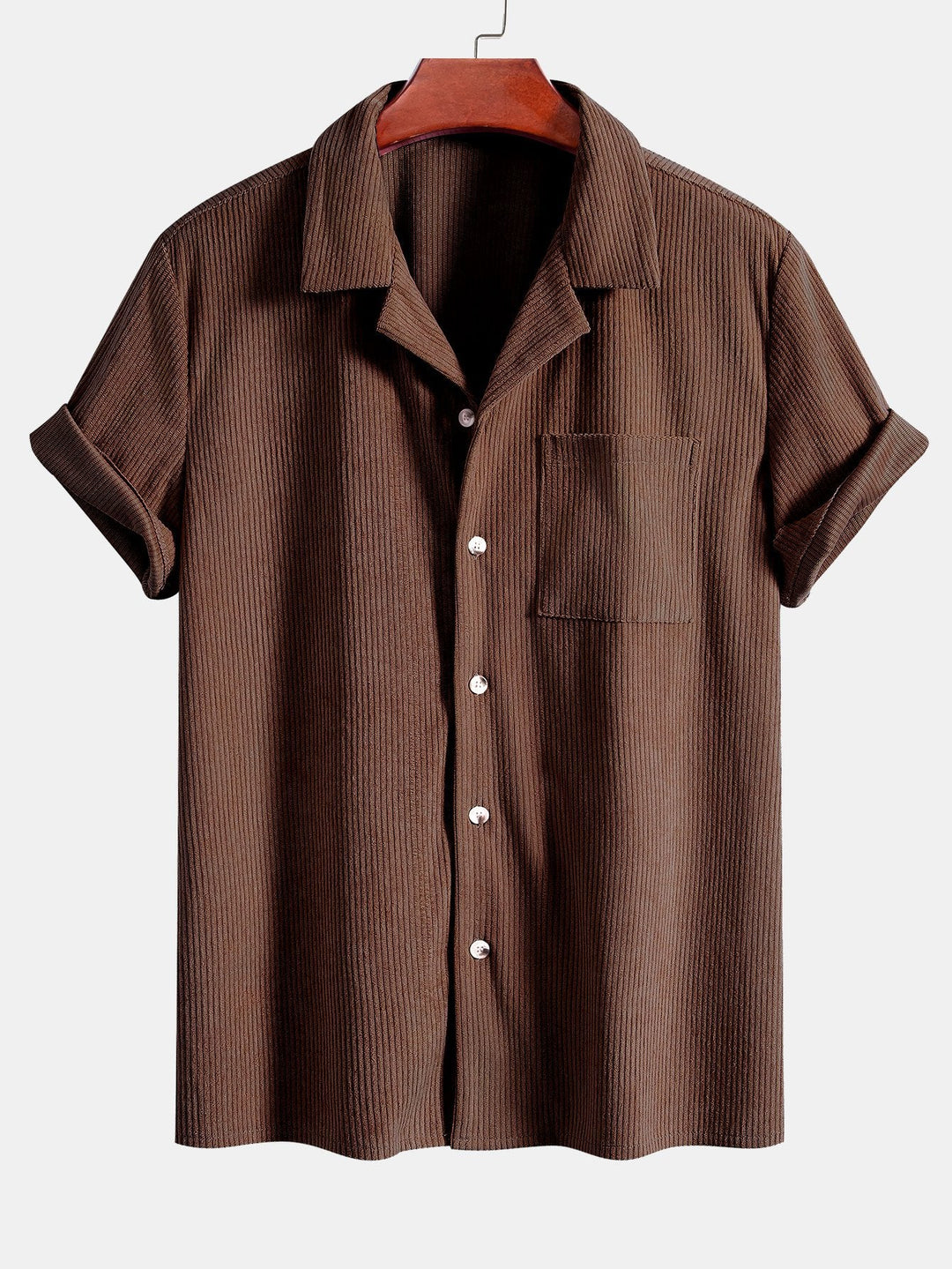 Korte Mouwen Corduroy Cubaanse Shirt & Shorts