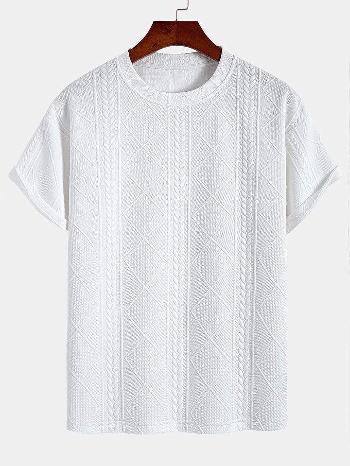 Oversized Geometrisch Jacquard T-Shirt & Shorts