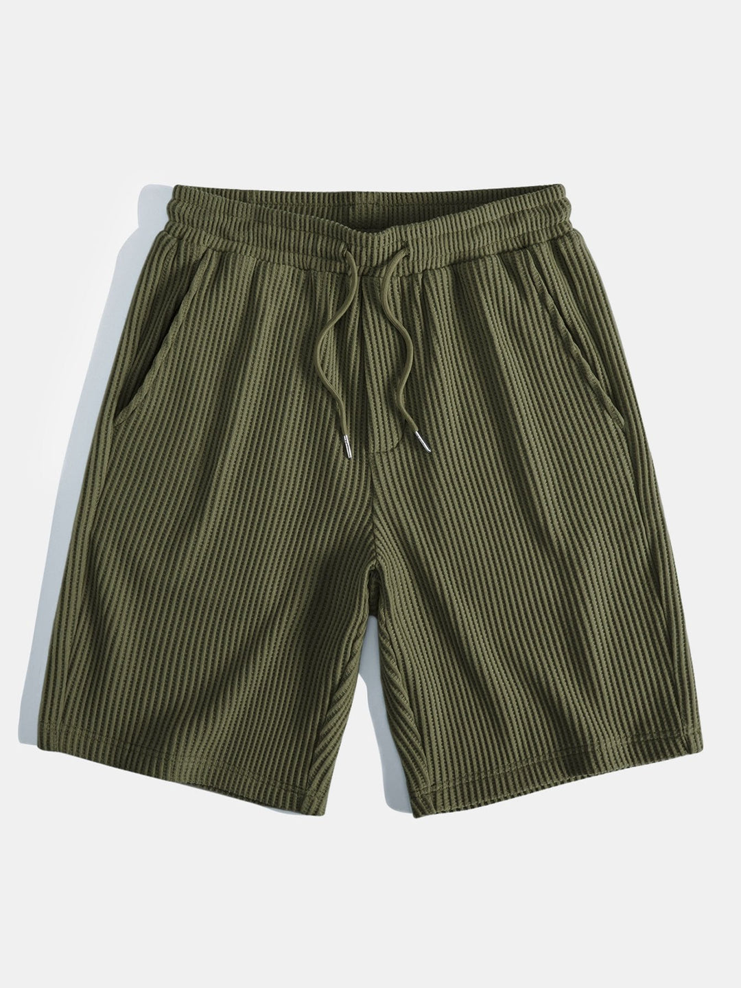 Wafel Knop-Up Shirt & Trekkoord Wafel Shorts