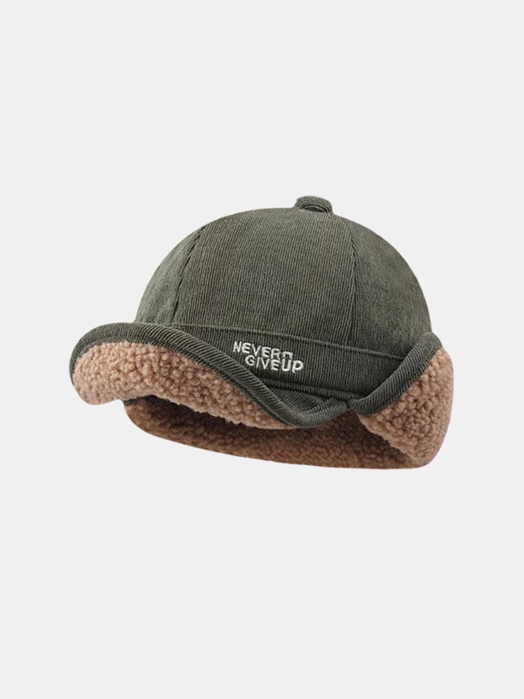 Cotton Sherpa Lining Warm Earmuffs Hat