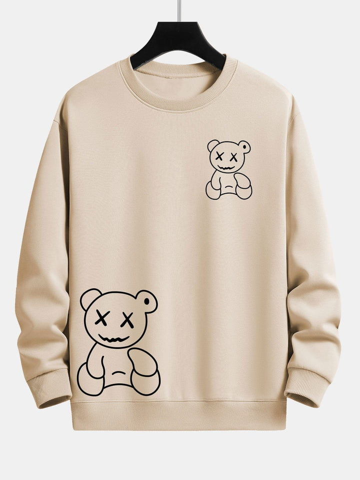 Lijnvormige Berenprint Relax Fit Sweatshirt