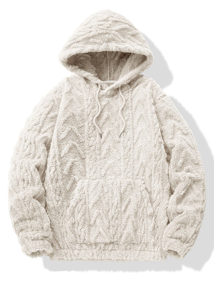 Geometric Jacquard Teddy Hoodie
