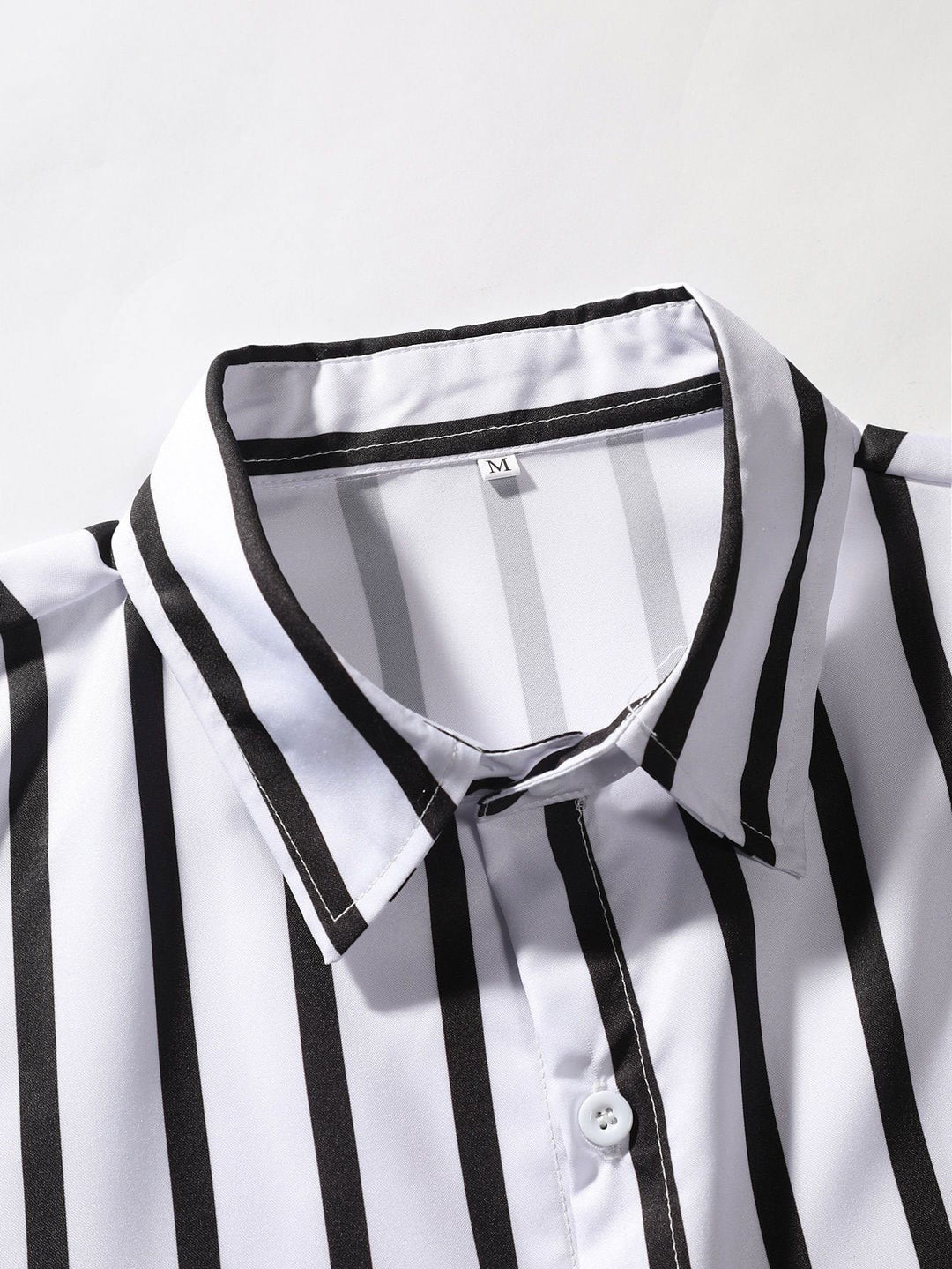 Gestreepte Print Knop-Up Shirt & Zwemshorts