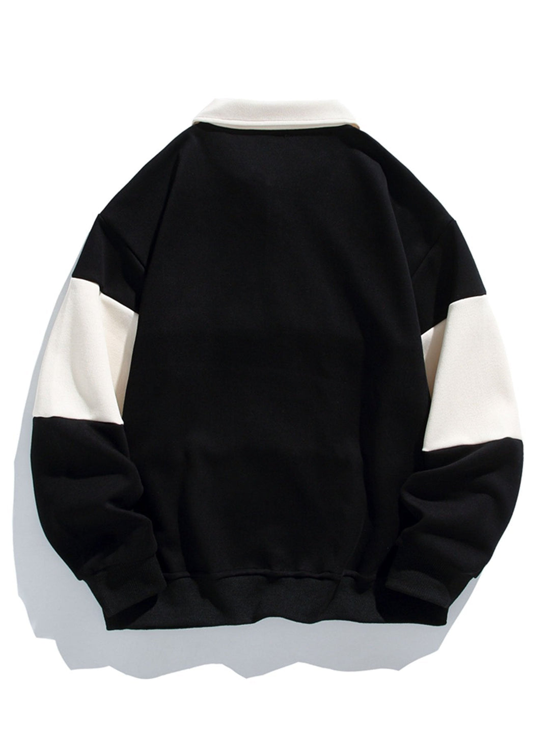 Relax Fit Kleur Blok Patchwork Polo Sweatshirt