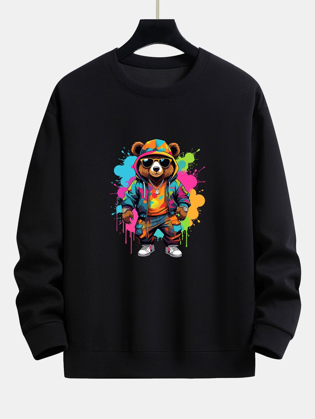 Splash Kleurrijke Beer Print Relax Fit Sweatshirt