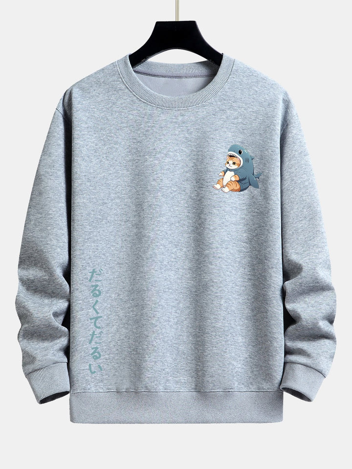 Kat In Haai Kostuum Print Relax Fit Sweatshirt