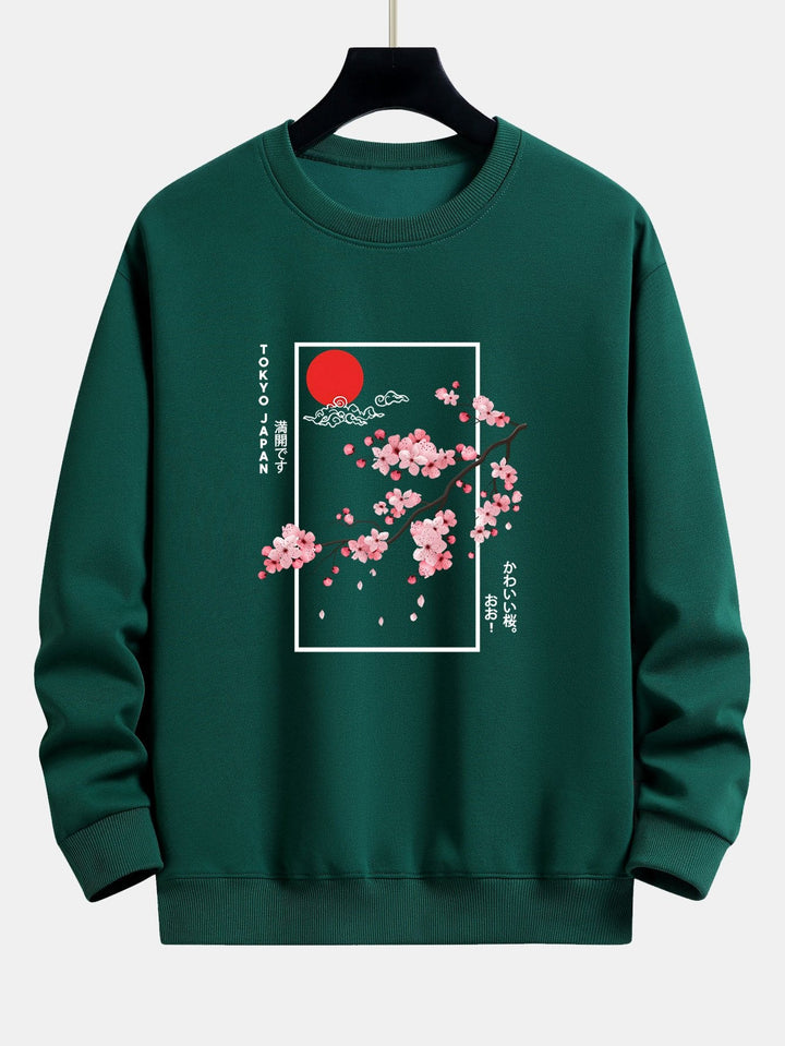 Kersenbloesem Slogan Print Relax Fit Sweatshirt
