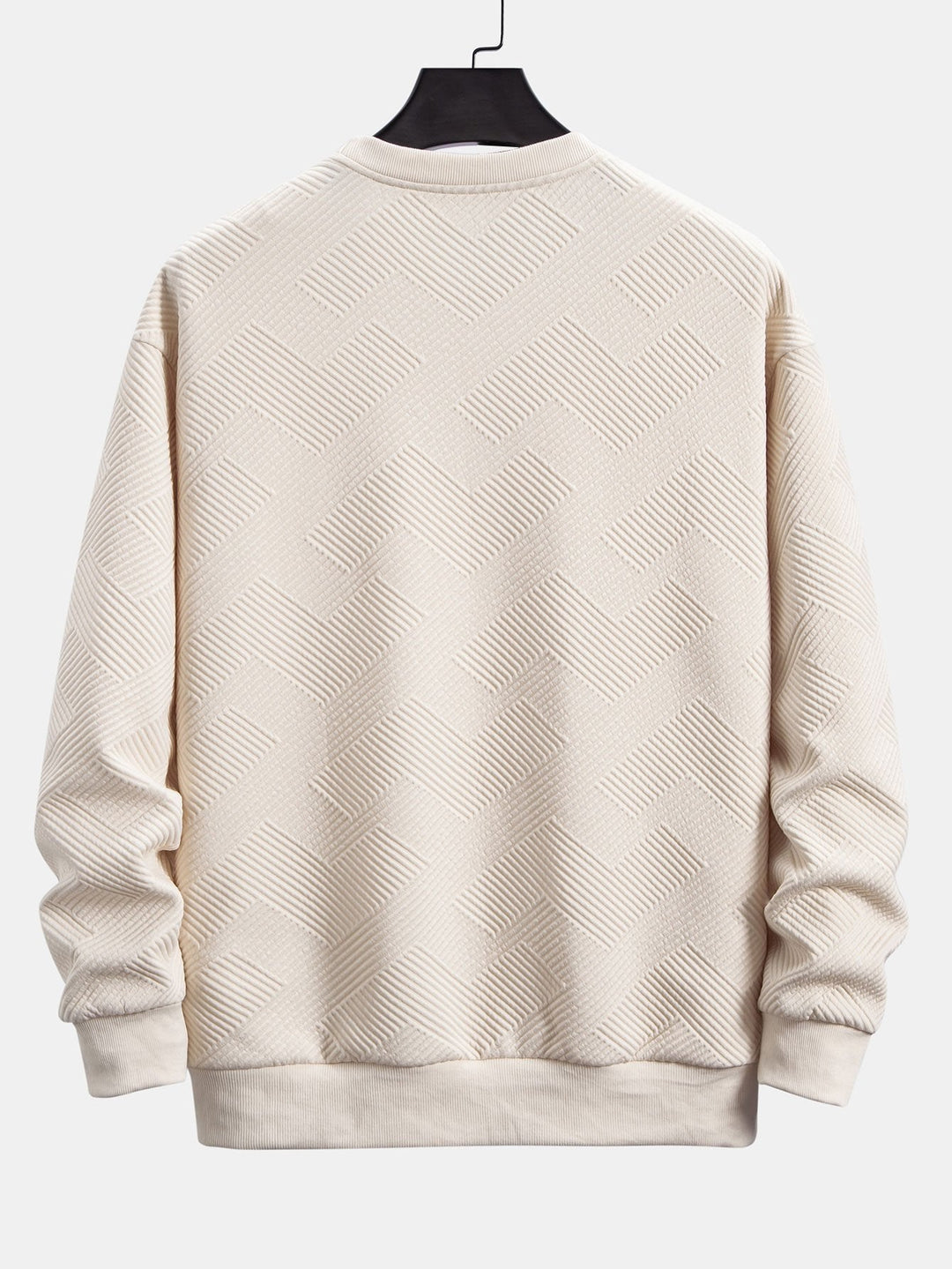 Relax Fit Geometrisch Gestreept Sweatshirt & Trekkoord Corduroy Cargo Jogger Broek