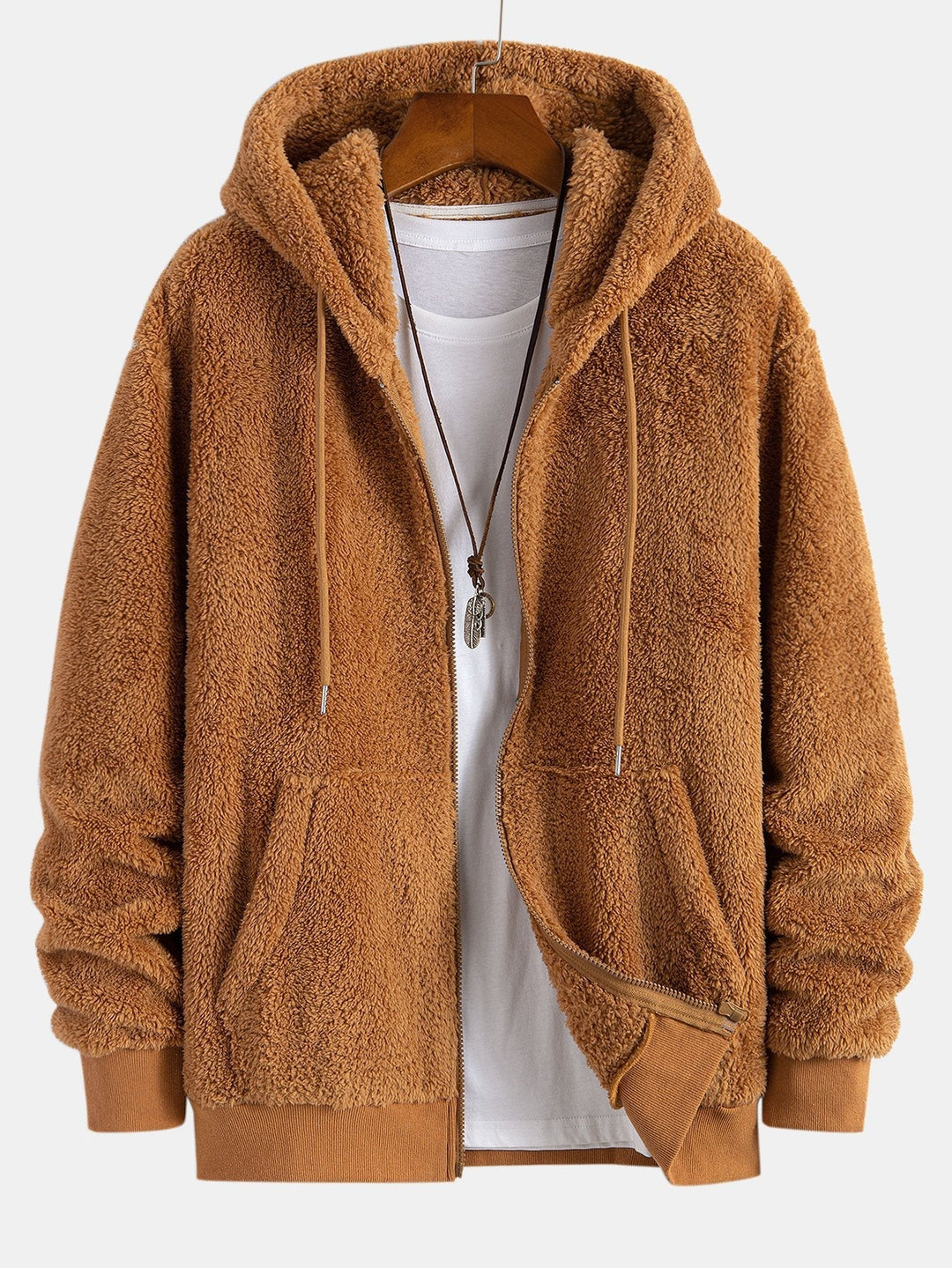 Teddy Zip Up Hooded Coat & Teddy Jogger Pants