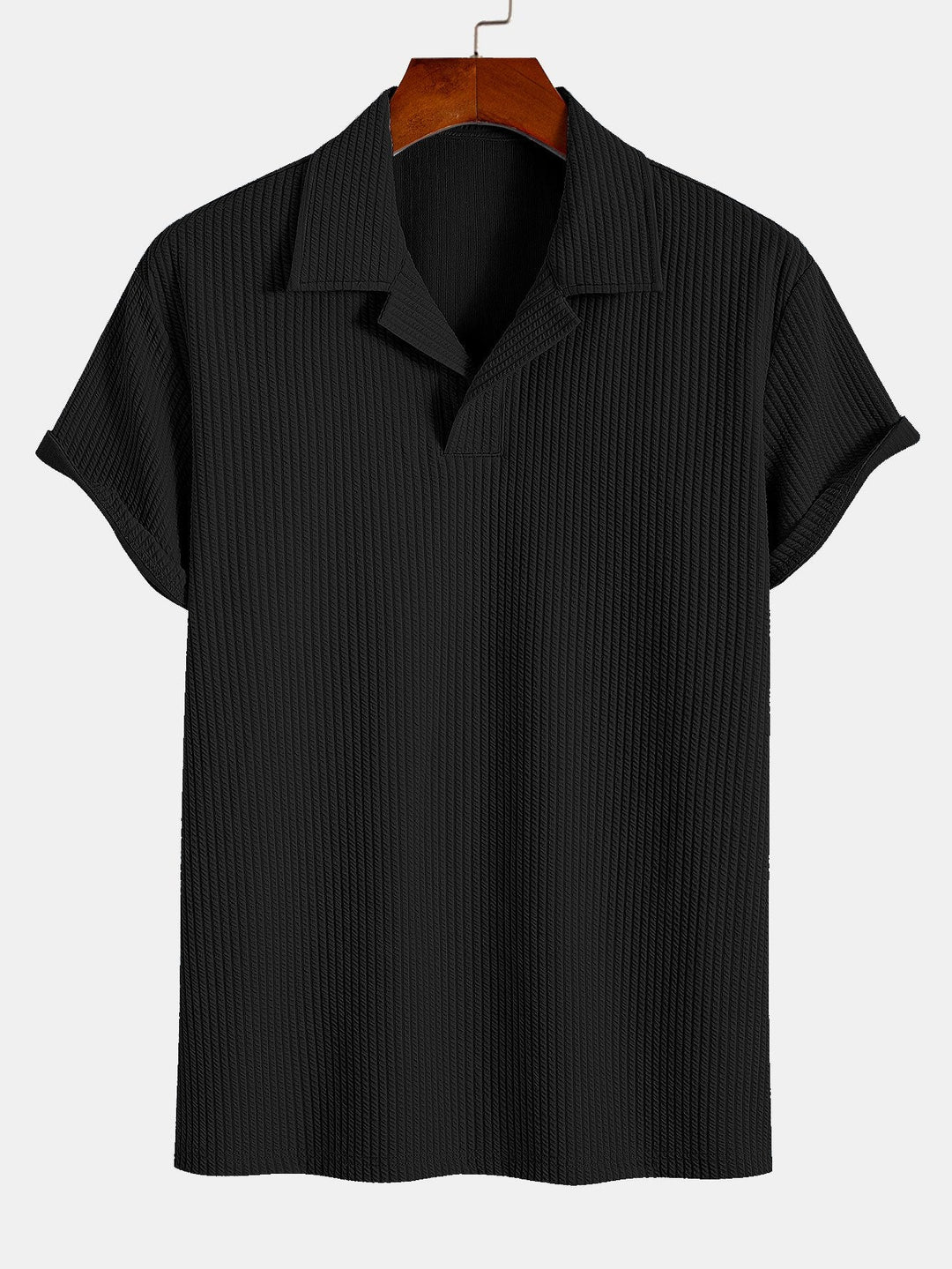 Geribbelde Cubaanse Kraag Polo & Rechte Geribbelde Broek