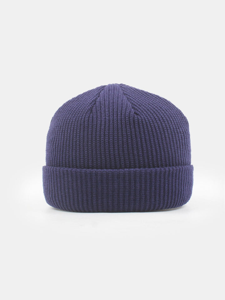 Solid Kleur Warme Korte Gebreide Muts