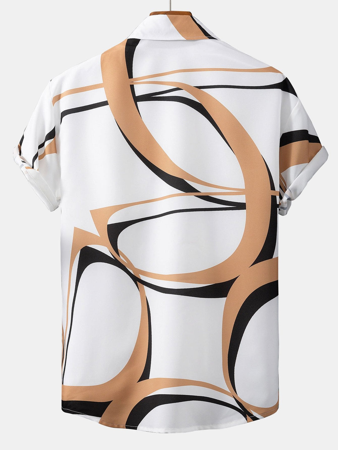 Abstracte Print Knopshirt #Willekeurig Patroon Ontwerp# & Zwemshorts