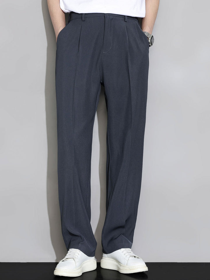 Relax Fit Elastische Taille Rechte Pijpen Broek