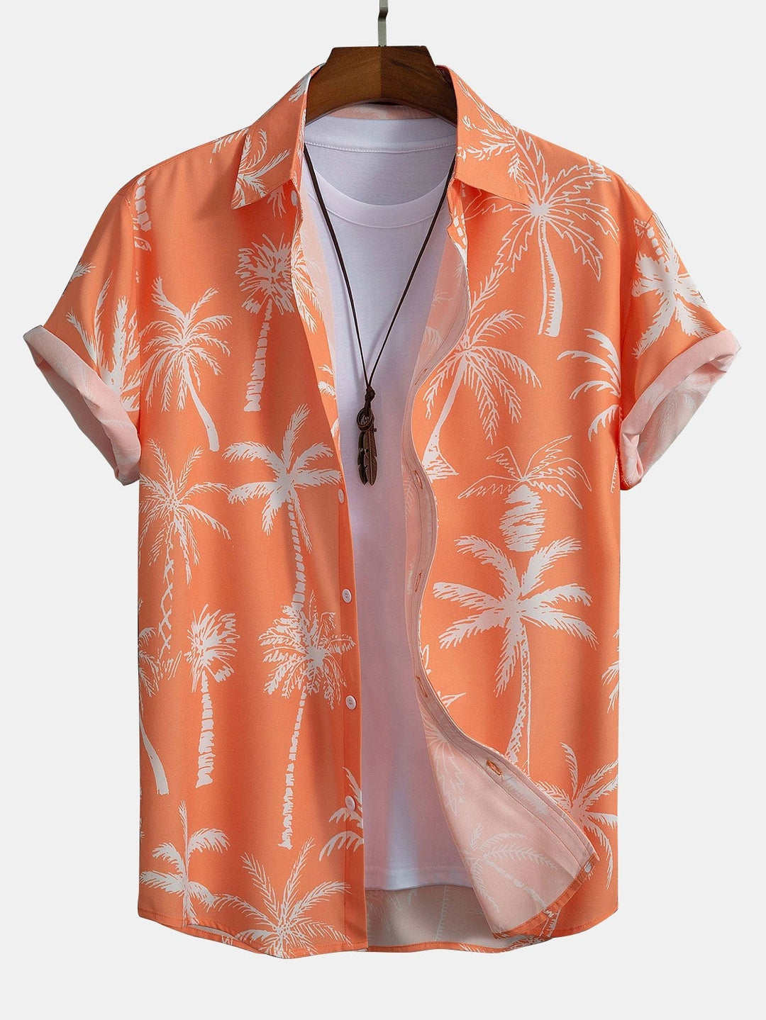 Palm Tree Print Button-Down Shirt & Swim Shorts