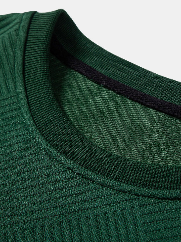 Relax Fit Geometrisch Gestreept Sweatshirt & Trekkoord Corduroy Cargo Jogger Broek