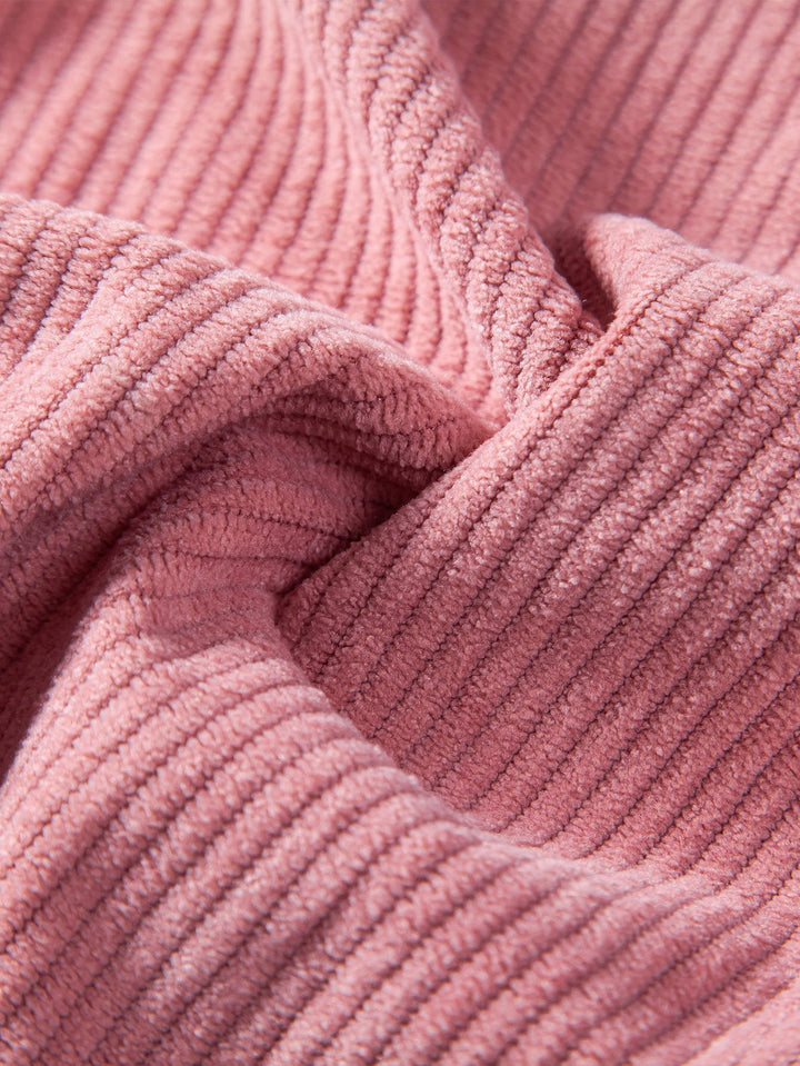 Corduroy Oversized T-shirt With Pocket & Shorts