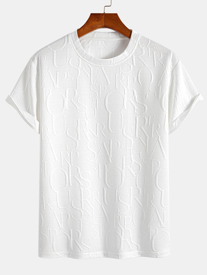 Letter Jacquard T-Shirt & Shorts