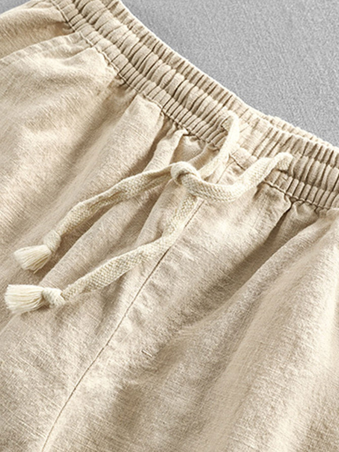 Linnen Look Korte Mouwen Staande Kraag Shirt & Linnen Katoen Mix Cropped Broek