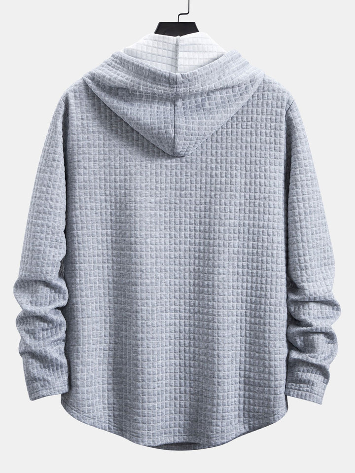 Langere Mouwen Wafel Hoody Arc Hem T-Shirt