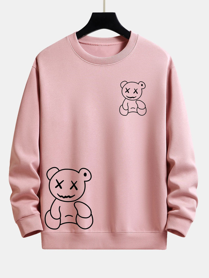 Lijnvormige Berenprint Relax Fit Sweatshirt