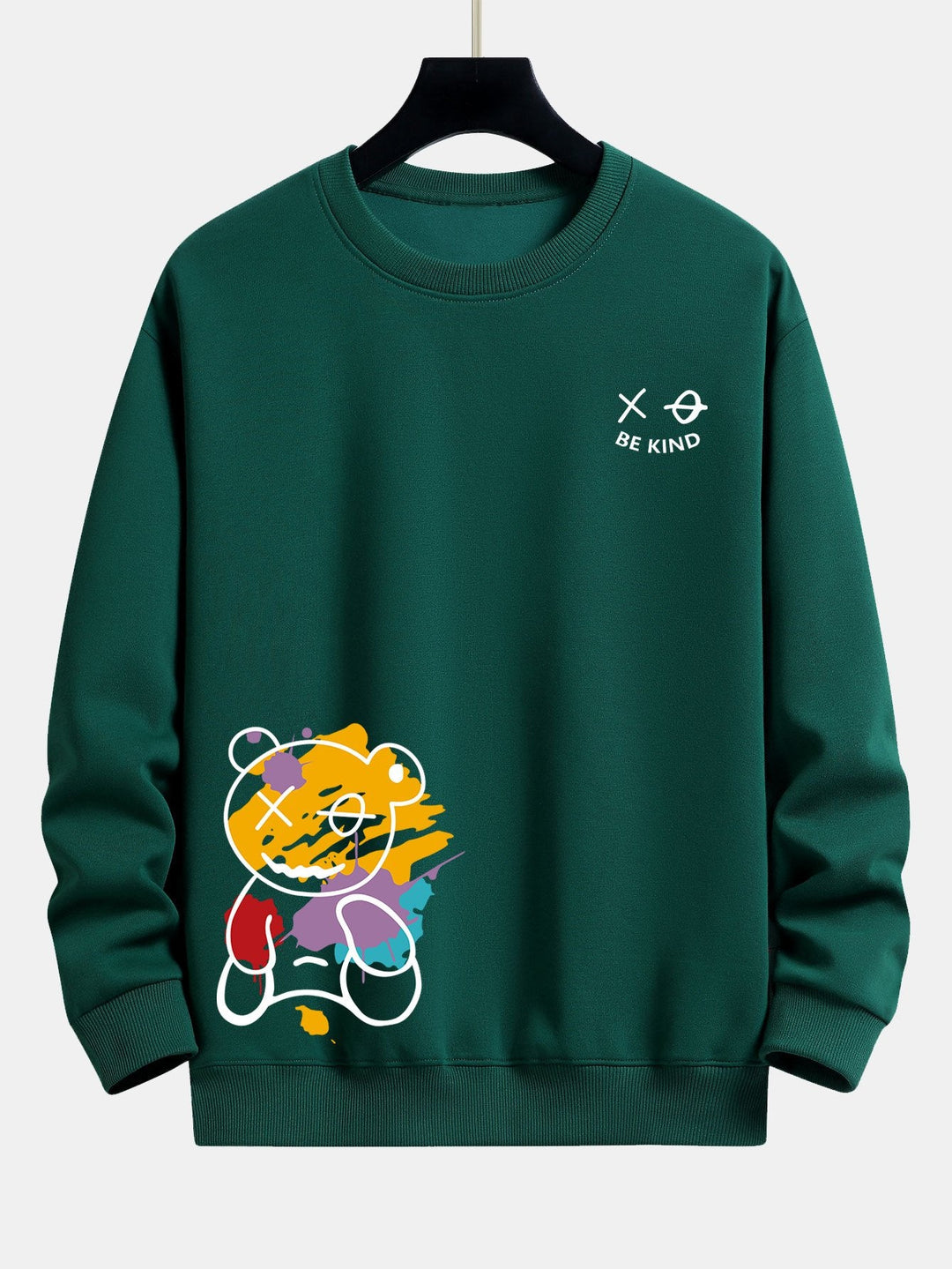 Graffiti Bear Print Relax Fit Sweatshirt & Joggingbroek