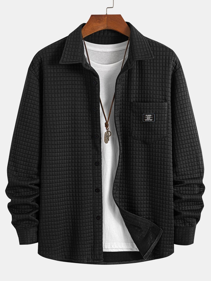 Wafel Knop-Up Shirt & Touwtjes Corduroy Cargo Jogger Broek