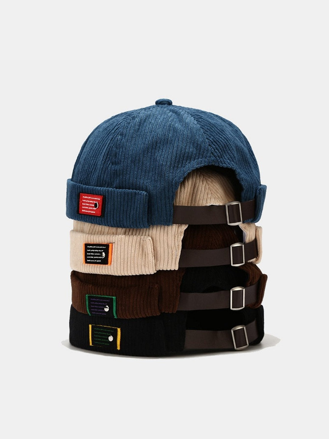 Japanse Harajuku-stijl corduroy hoed zonder rand