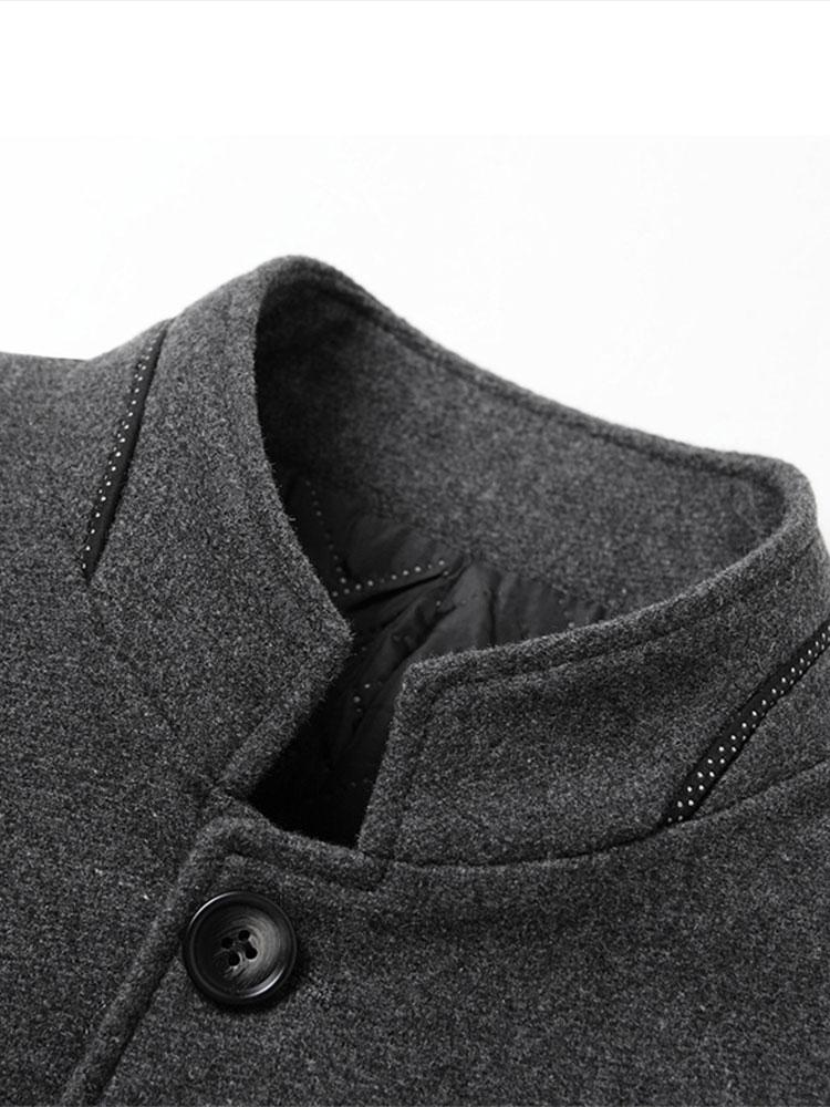 Staande Kraag Wol Gemengde Blazer