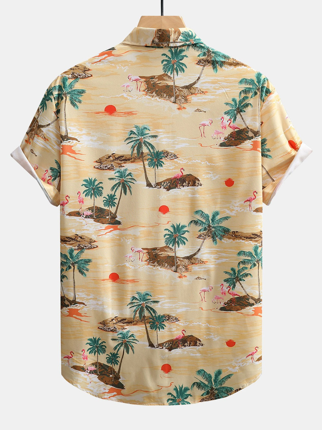Flamingo Habitat Print Overhemd met Knoopsluiting & Zwemshorts