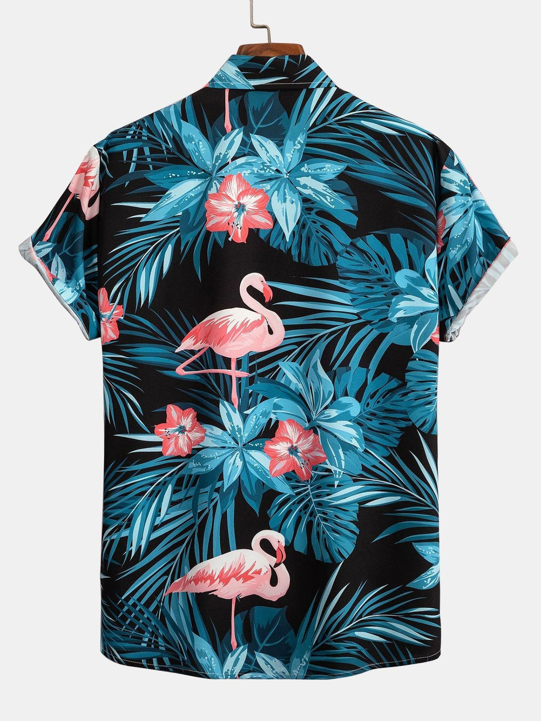 Flamingo Tropisch Print Knop-Up Shirt & Korte Zwemshorts