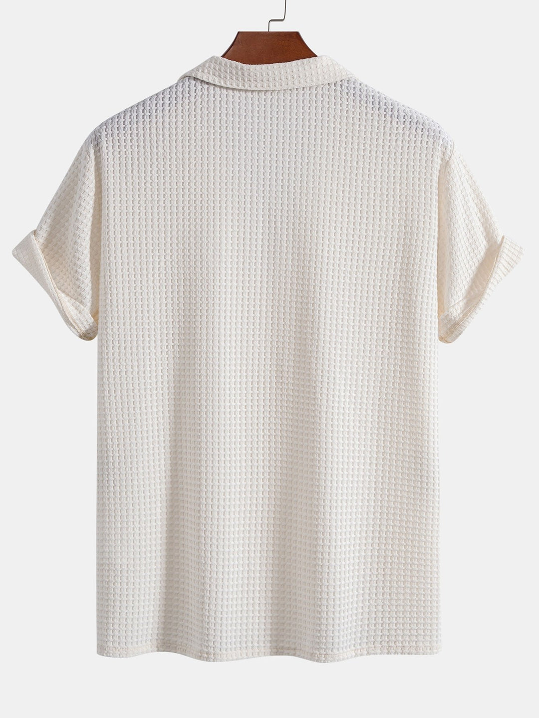 Korte Mouwen Wafel Cubaanse Shirt & Rechte Pijpen Linnen Broek