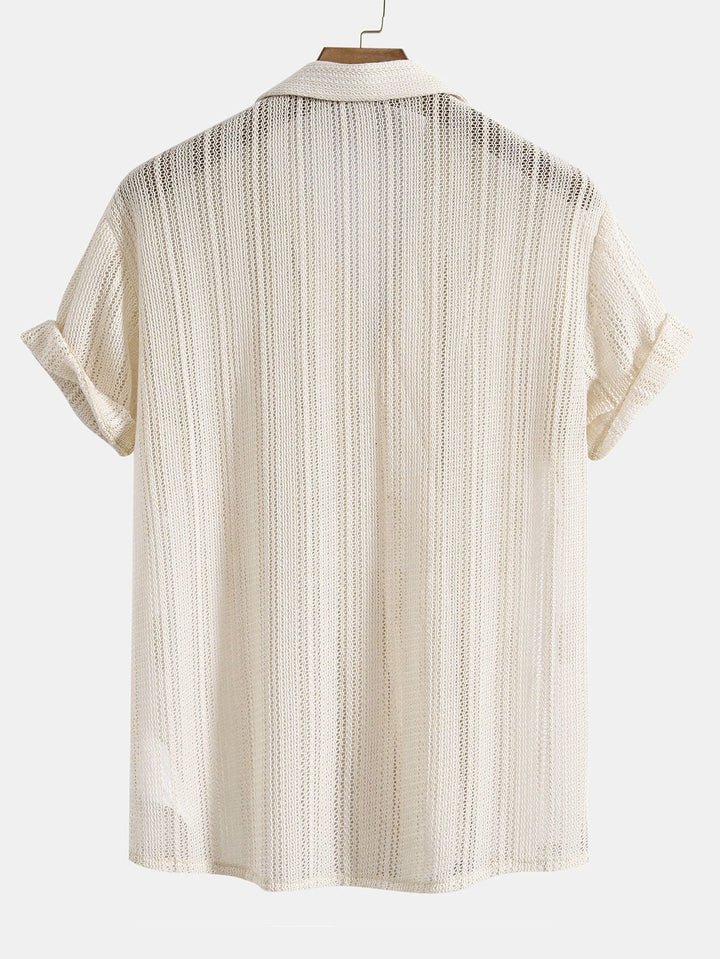 Textured Cuban Shirt & Straight Leg Linen Pants