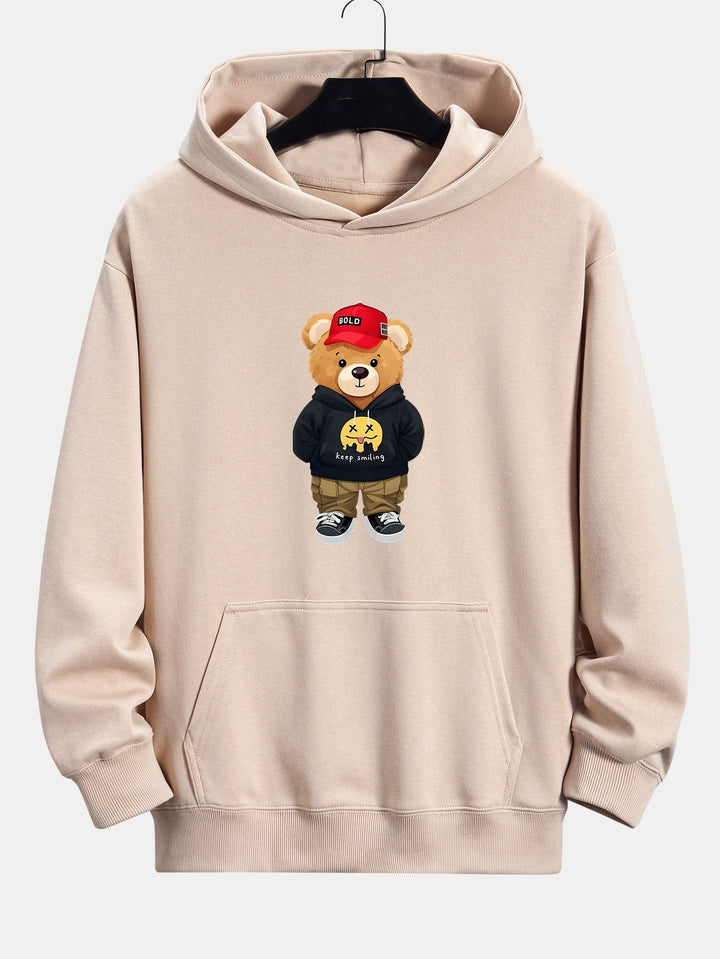 Hip Hop Beer Print Relax Fit Hoodie & Rechte Pijpen Corduroy Broek