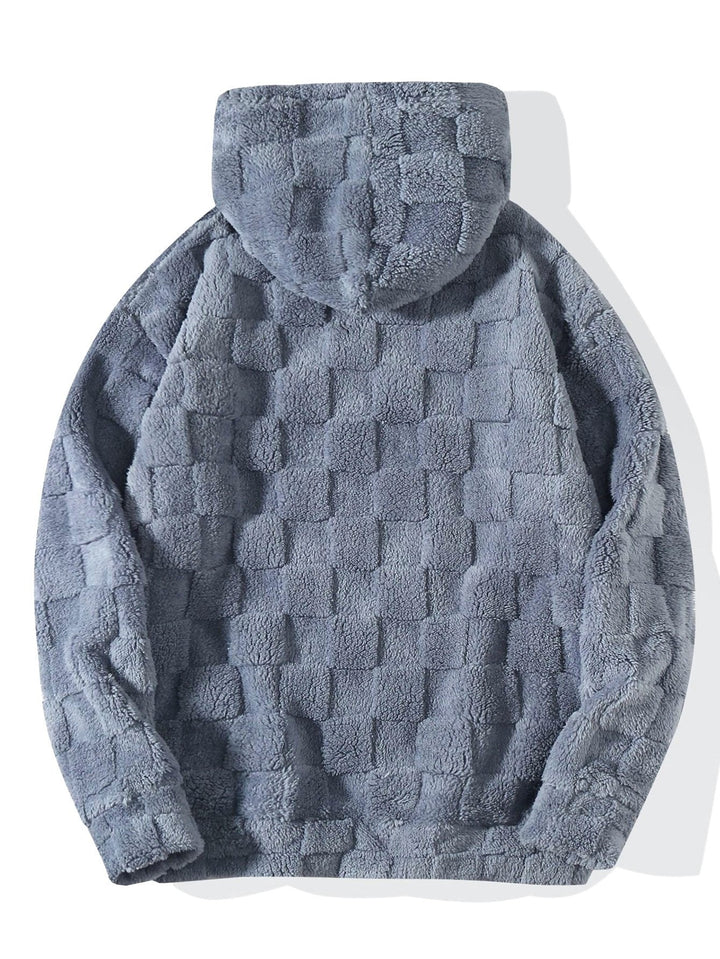 Checkerboard Teddy Hoodie & Straight Leg Pants