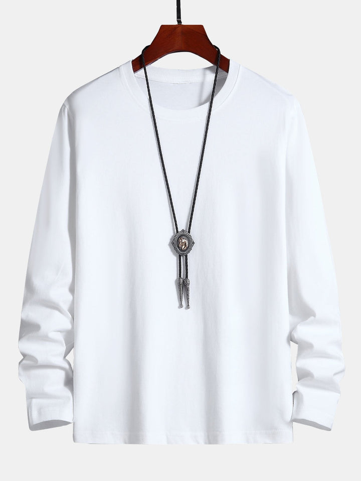 Basis Lange Mouwen Katoenen T-Shirt