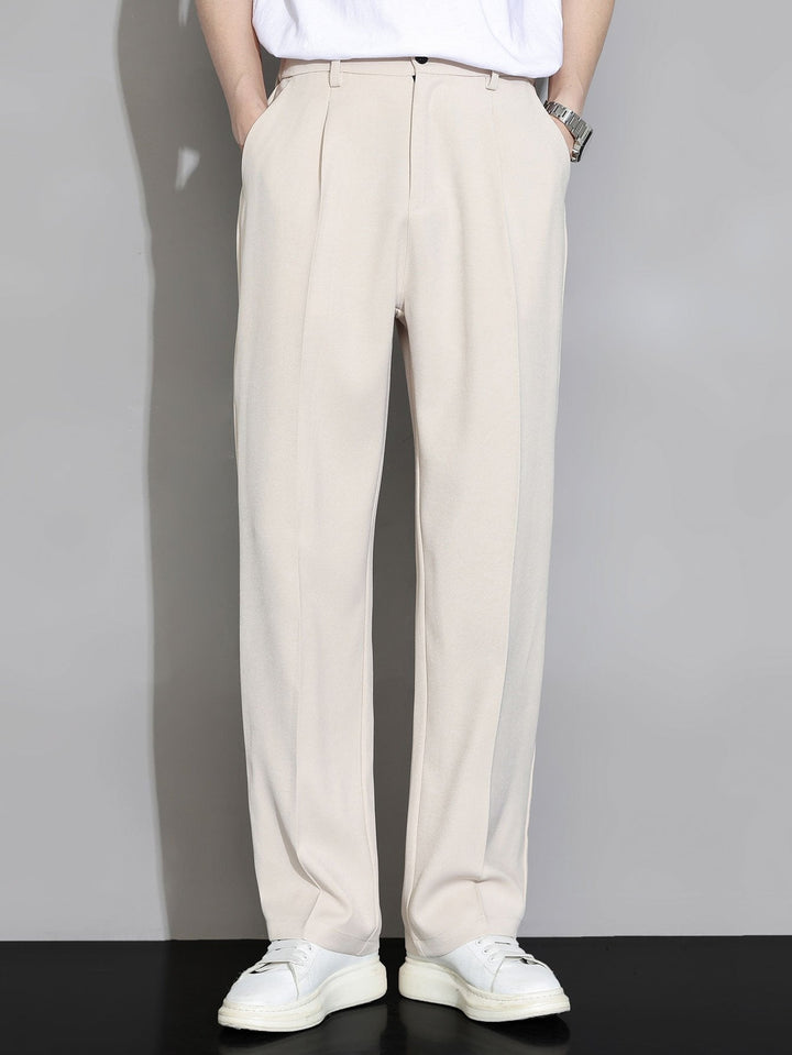 Relax Fit Elastische Taille Rechte Pijpen Broek