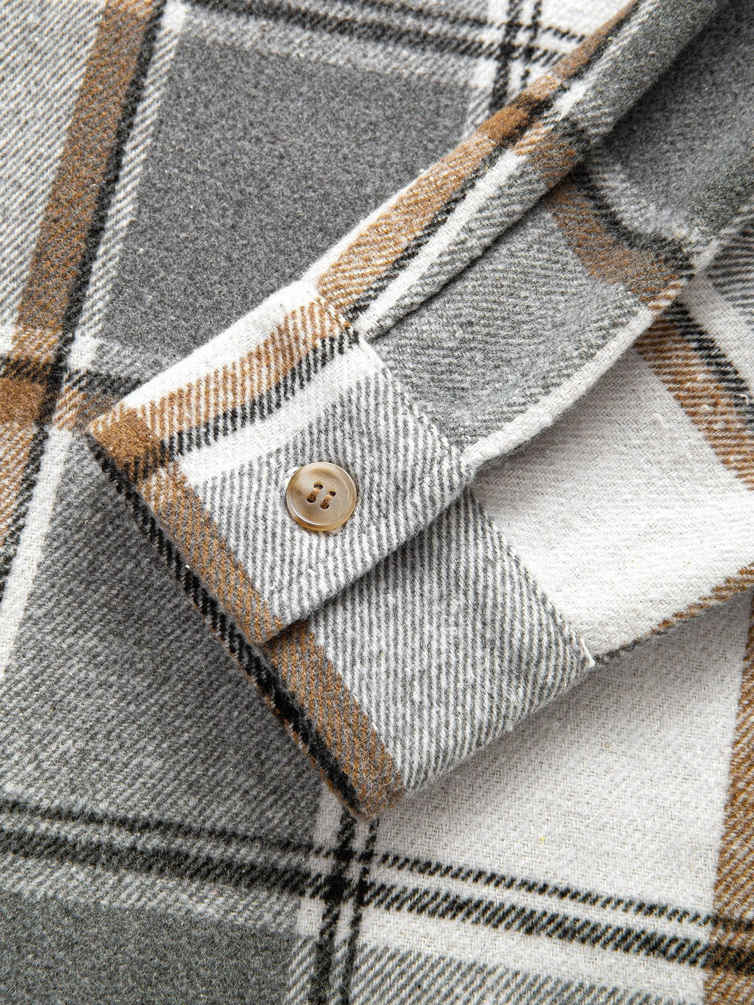 Relax Fit Contrast Corduroy Plaid Hooded Shirt & Drawstring Corduroy Cargo Jogger Pants