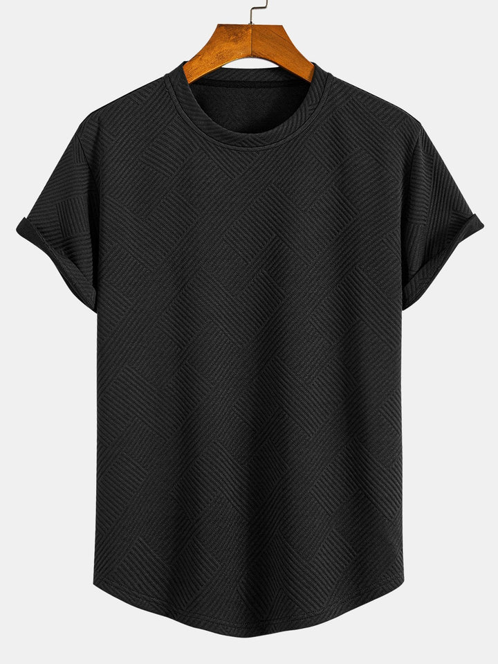Korte Mouw Streep Jacquard Boog Hem T-Shirt & Shorts