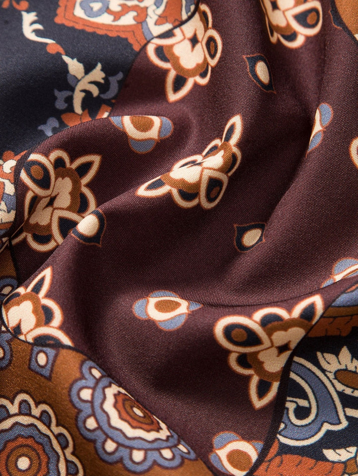 Paisley Patchwork Print Knop-Up Shirt & Shorts