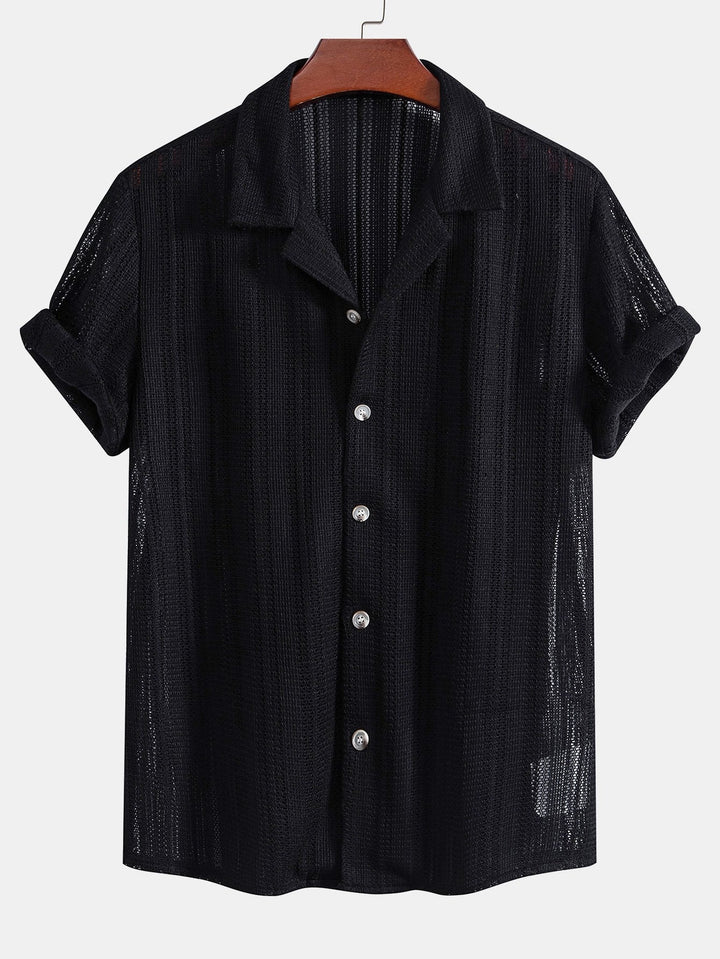 Textured Cuban Shirt & Straight Leg Linen Pants