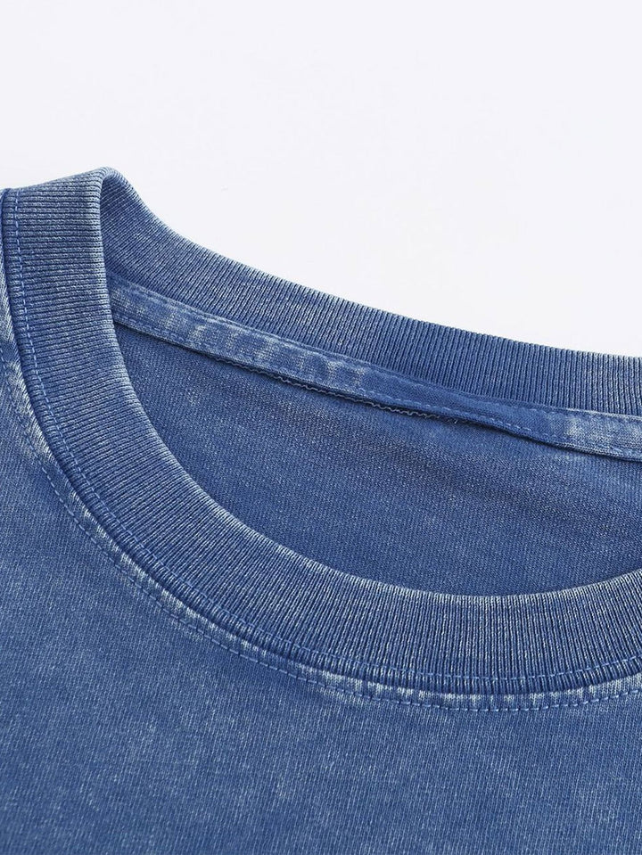 Gewassen Versleten Drop Shoulder T-Shirt