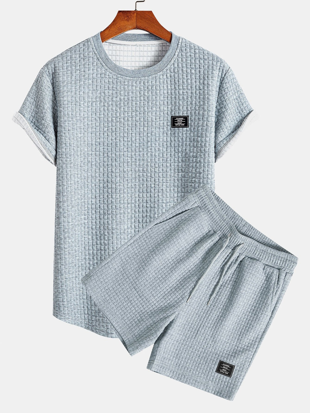Korte Mouw Wafel Boog Hem T-Shirt & Shorts
