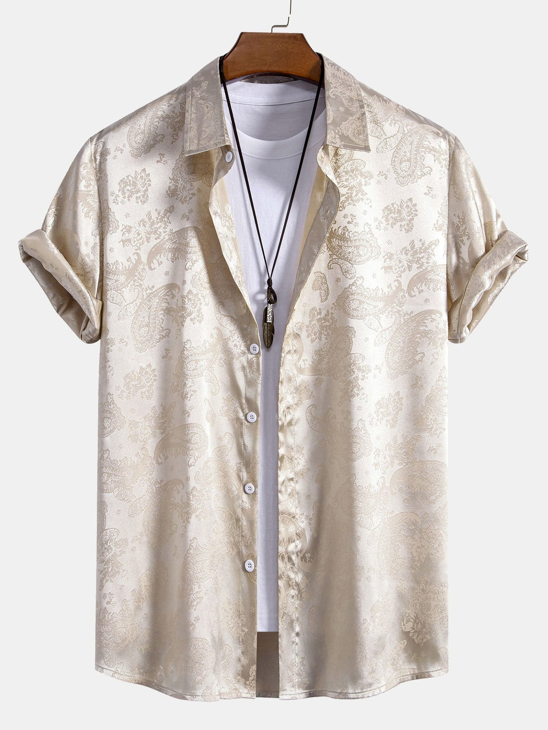 Paisley Print Satijnen Shirt & Shorts
