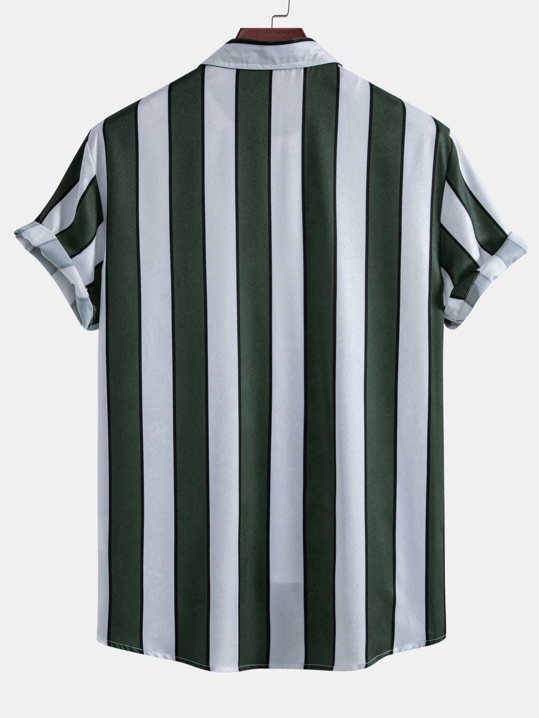 Stripe Print Button Up Shirt & Swim Short