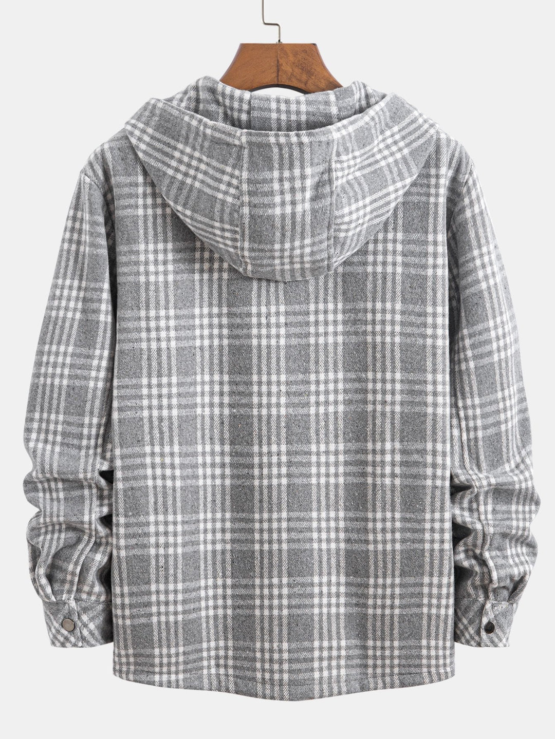 Teddy Gevoerde Flanellen Geruite Hoodie Shirt