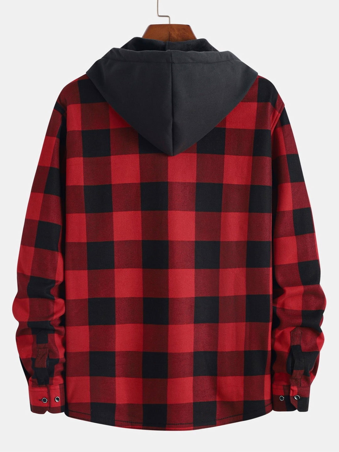Flanellen fleece gevoerd hoodie shirt