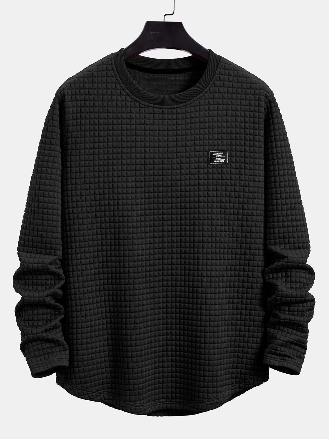 Long Sleeve Waffle Bow Hem T-Shirt & Jogging Pants