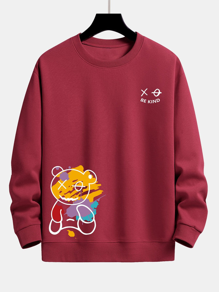 Graffiti Bear Print Relax Fit Sweatshirt & Joggingbroek