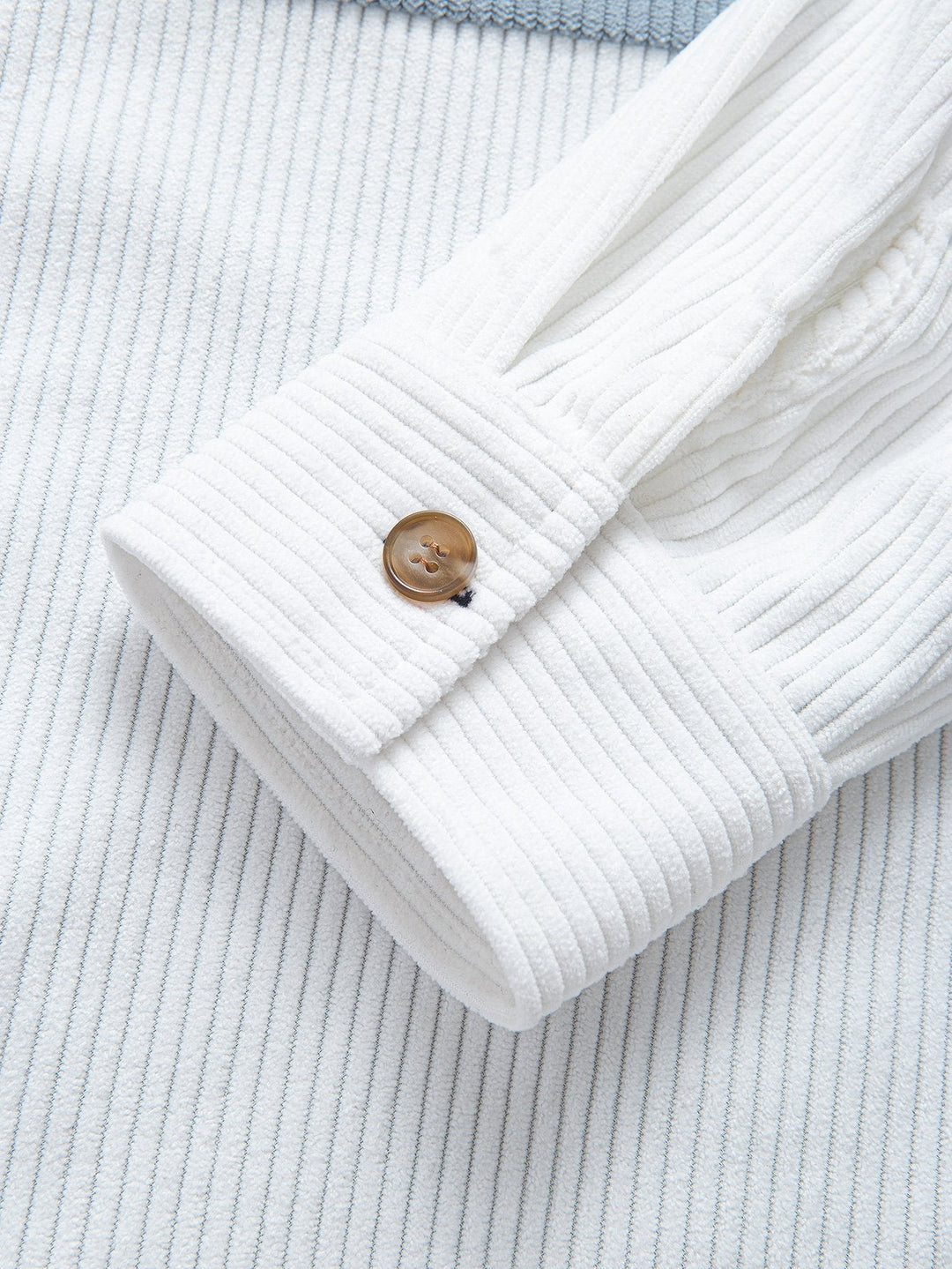Kleur Blok Corduroy Shirt Met Zakken
